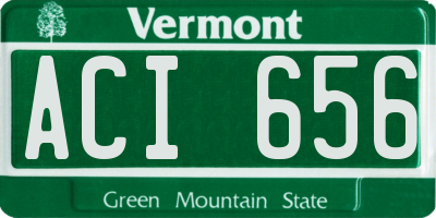 VT license plate ACI656