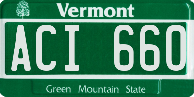 VT license plate ACI660