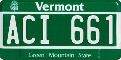VT license plate ACI661