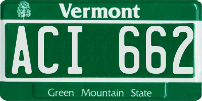 VT license plate ACI662