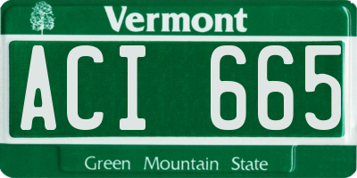 VT license plate ACI665