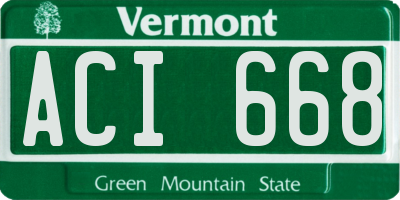 VT license plate ACI668