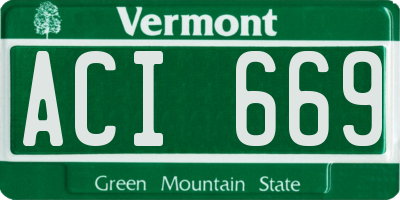 VT license plate ACI669