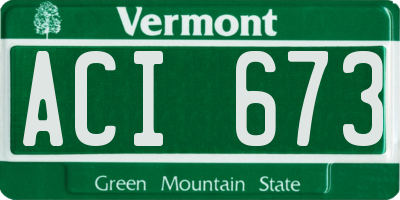 VT license plate ACI673