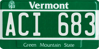 VT license plate ACI683