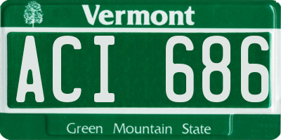 VT license plate ACI686