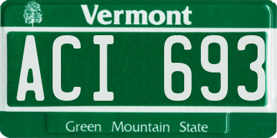 VT license plate ACI693