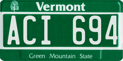 VT license plate ACI694