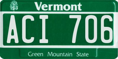 VT license plate ACI706