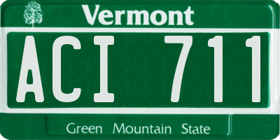 VT license plate ACI711