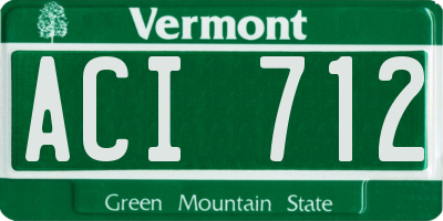 VT license plate ACI712