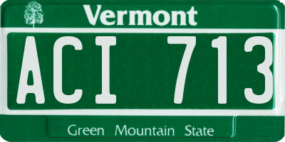 VT license plate ACI713