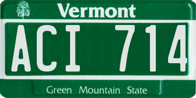 VT license plate ACI714