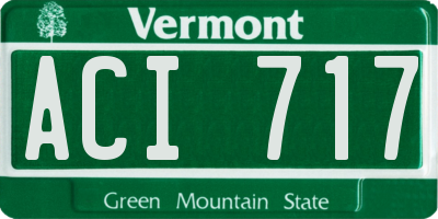 VT license plate ACI717