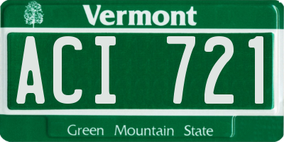 VT license plate ACI721