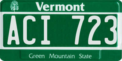 VT license plate ACI723