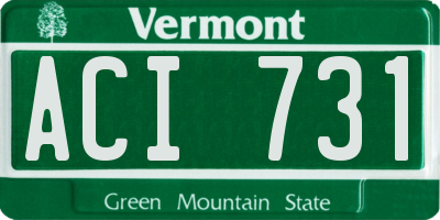 VT license plate ACI731