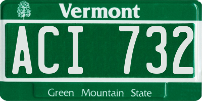 VT license plate ACI732