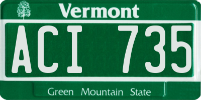 VT license plate ACI735