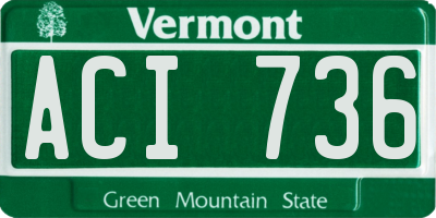 VT license plate ACI736