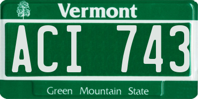 VT license plate ACI743