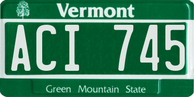 VT license plate ACI745