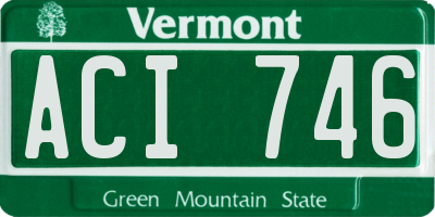 VT license plate ACI746