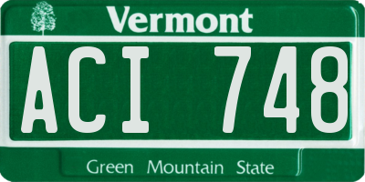 VT license plate ACI748