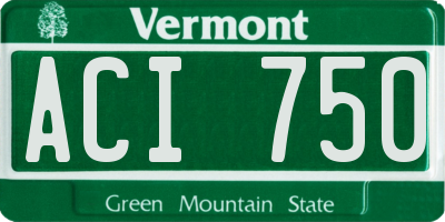 VT license plate ACI750