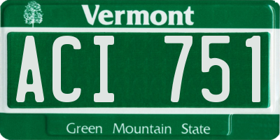 VT license plate ACI751