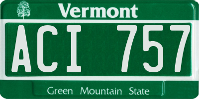 VT license plate ACI757