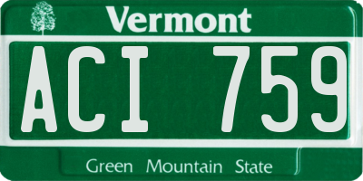 VT license plate ACI759