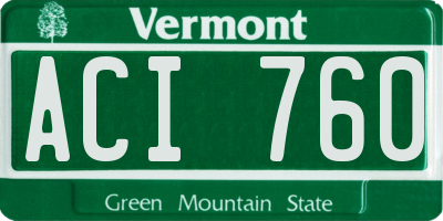 VT license plate ACI760