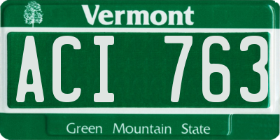 VT license plate ACI763