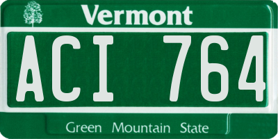 VT license plate ACI764