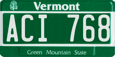 VT license plate ACI768