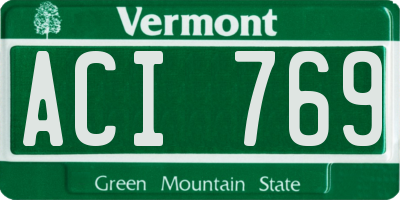 VT license plate ACI769