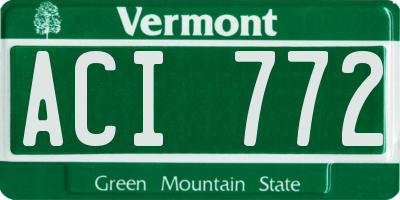 VT license plate ACI772