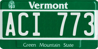 VT license plate ACI773
