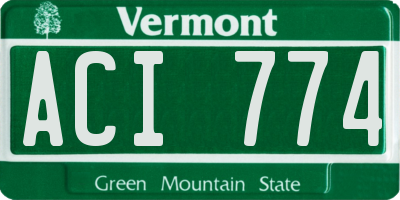 VT license plate ACI774
