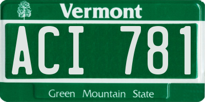 VT license plate ACI781