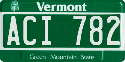 VT license plate ACI782