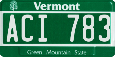 VT license plate ACI783