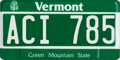 VT license plate ACI785