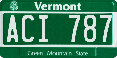 VT license plate ACI787