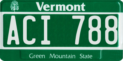 VT license plate ACI788