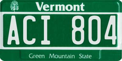 VT license plate ACI804
