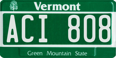 VT license plate ACI808