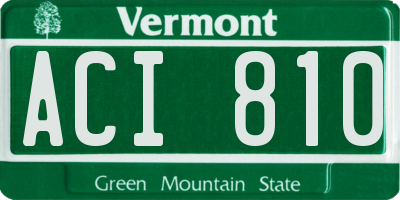 VT license plate ACI810