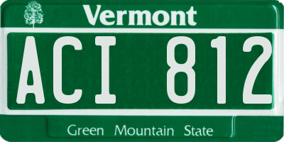 VT license plate ACI812
